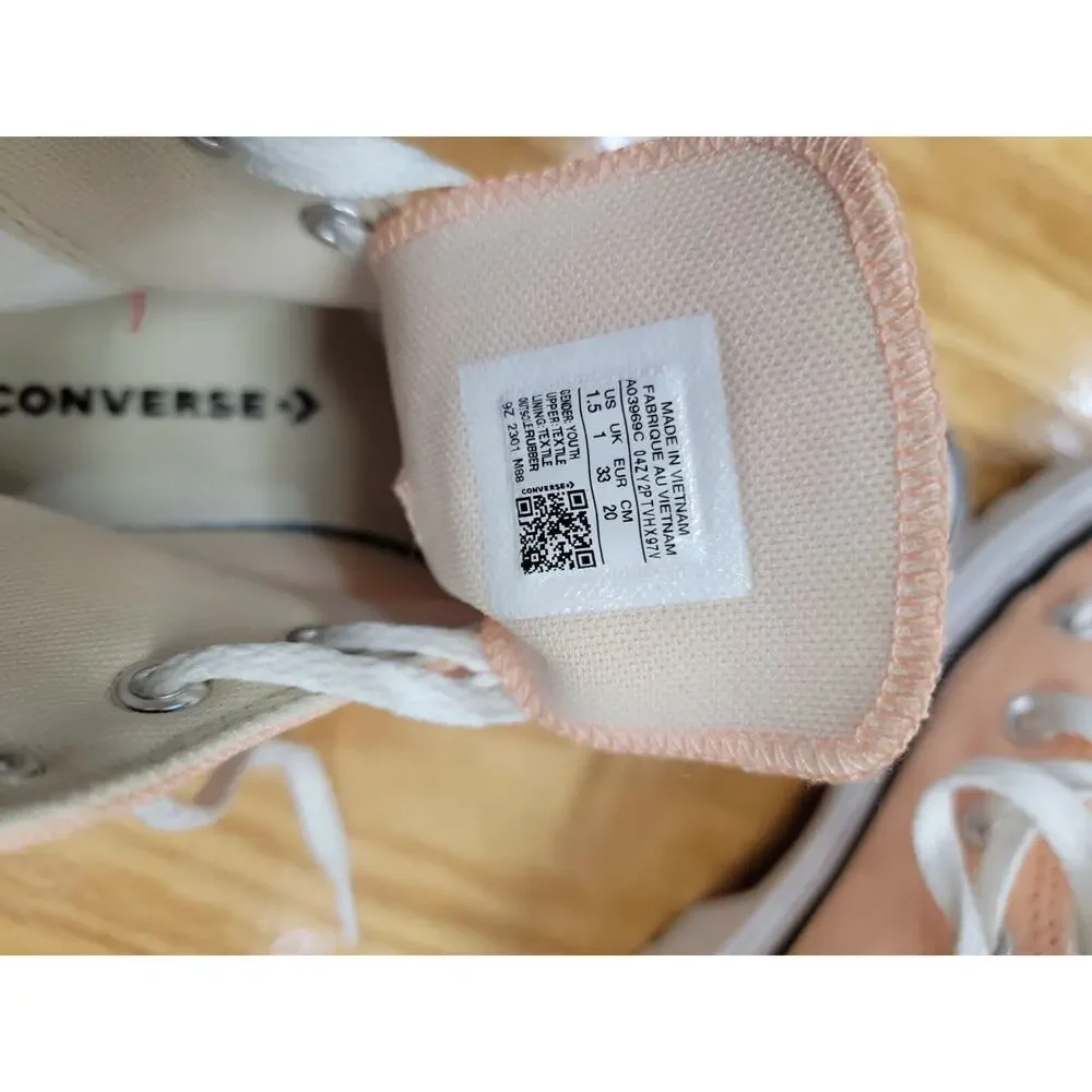 Converse Chuck Lugged Lift Hi Platform Sneaker Coral Canvas Youth A03968C S64